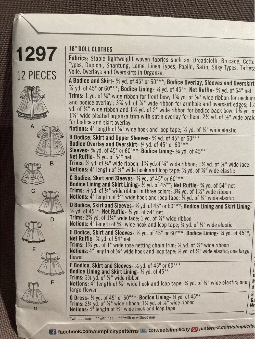 Simplicity 1297 sewing